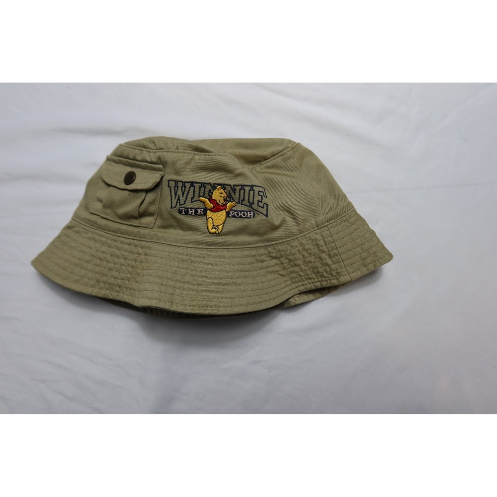 Kids Vintage Disney Winnie The Poohâ Bucket Hat Khaki Embroidered OSFA